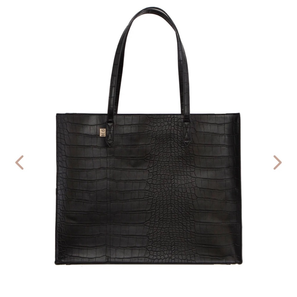 Beis Work Tote - Black Croc NWT